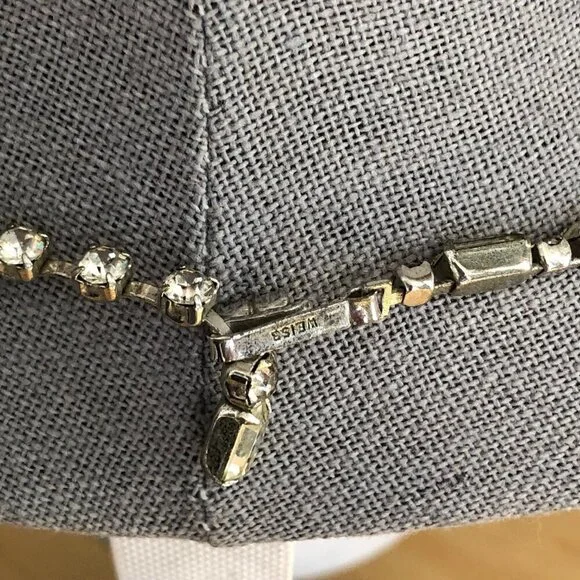 Vintage Weiss Signed Baguette Radiant Crystal Rhinestone Chain Necklace - Picture 6 of 10